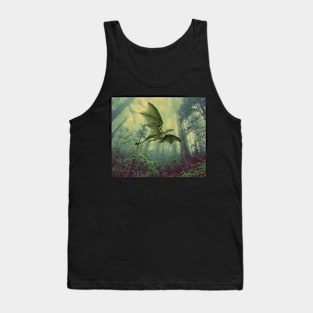 Flying Dinosaur Dragon in Forest Tank Top